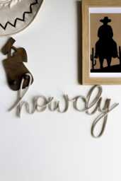 Howdy Wall Sign - Western-Inspired Decor For Kids' Rooms, Nurseries, Or Fun-Loving Adults - thumbnail 1