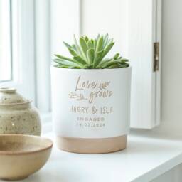 Personalised Valentine's Proposal Plant Pot - Engagement Gift For Couples Celebrate Your For Him Or Her