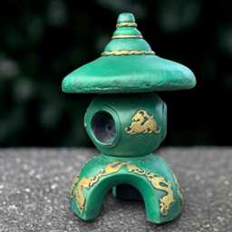 Large Green Pagoda Statue Concrete Lantern Sculpture Outdoor Figurine Cement Asian Ornament Pagoda Lover Gift Yard Art - thumbnail 1