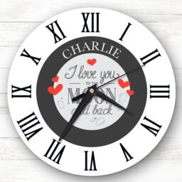 I Love You To The Moon & Back Anniversary Valentine's Gift Personalised Clock - thumbnail 1