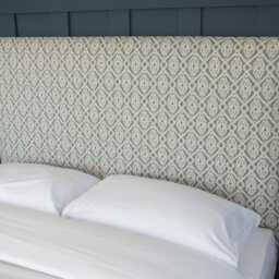 Ikat Fabric Upholstered Headboard - Cyan Blue - Single Double King Size Super - thumbnail 3