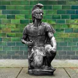 Stone Soldier Statue Concrete Military Sculpture Outdoor War Memorial Decoration Cement Soldier Figurine Garden Tribute Ornament Gothic Art - thumbnail 3