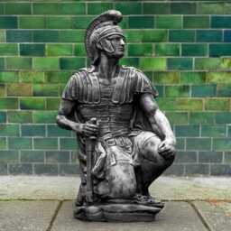 Stone Soldier Statue Concrete Military Sculpture Outdoor War Memorial Decoration Cement Soldier Figurine Garden Tribute Ornament Gothic Art - thumbnail 1