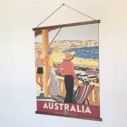 Australia Vintage Travel Poster With Wooden Hangers - thumbnail 2