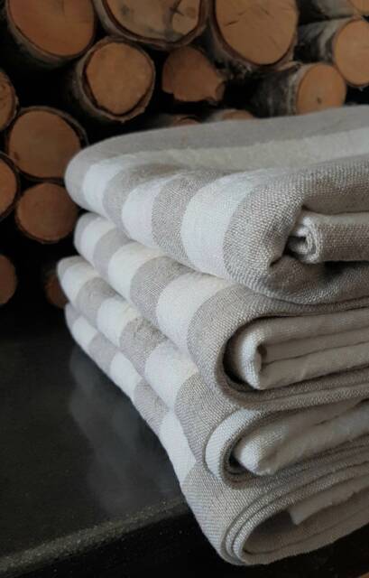 Linen Bath Towel, Heavy Linen Sauna Huckaback Towels, Thick Hand Accessory, Farmhouse Towels - image 1