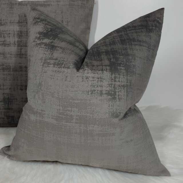 Azurite Grey Textured Fabric Handmade Cushion Cover Distressed Look Velvet Textured Velvet Pillow Cover - image 1