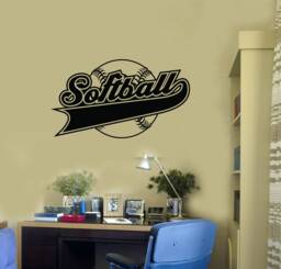 Softball Vinyl Wall Decal Ball Sports Room Decoration Teen Bedroom Perfect For Players, Coaches, & Team Spaces Art Sticker Mural - #2840Di - thumbnail 1