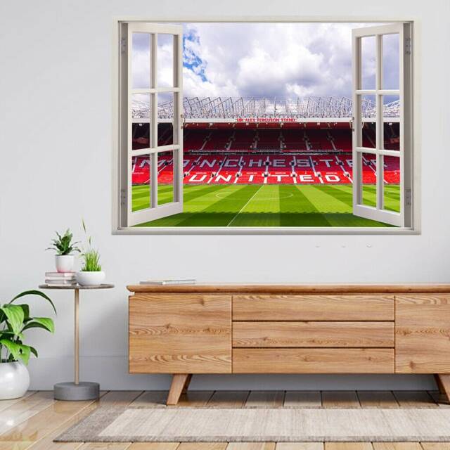 The Old Trafford Stadium England 3D Window View Wall Sticker Poster Decal A647 - image 1