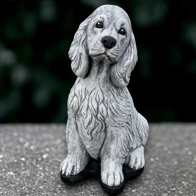 Fantasy Cocker Spaniel Statue Concrete Dog Sculpture Outdoor Decoration Handmade Memorial Ornament Front Door Figurine - image 1