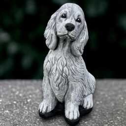 Fantasy Cocker Spaniel Statue Concrete Dog Sculpture Outdoor Decoration Handmade Memorial Ornament Front Door Figurine - thumbnail 1