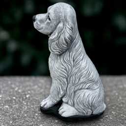Fantasy Cocker Spaniel Statue Concrete Dog Sculpture Outdoor Decoration Handmade Memorial Ornament Front Door Figurine - thumbnail 3