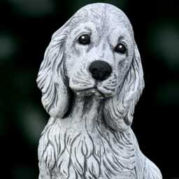 Fantasy Cocker Spaniel Statue Concrete Dog Sculpture Outdoor Decoration Handmade Memorial Ornament Front Door Figurine - thumbnail 2