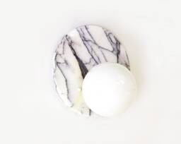 Lilac Marble & Glass Globe Round Flush Mount Light Fixture Lilack Minimalist Sconce Kitchen Bathroom
