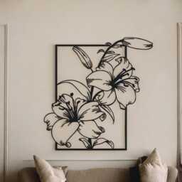 Minimal Metal Wall Art Set, Decorative Hanging, Modern Black For Apartment Or Housewarming Gift, New Home House Gift - thumbnail 4