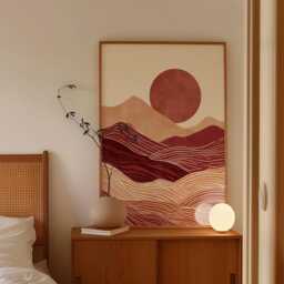 Terracotta Landscape Poster, Abstract Desert Wall Art, Paper Print - thumbnail 2