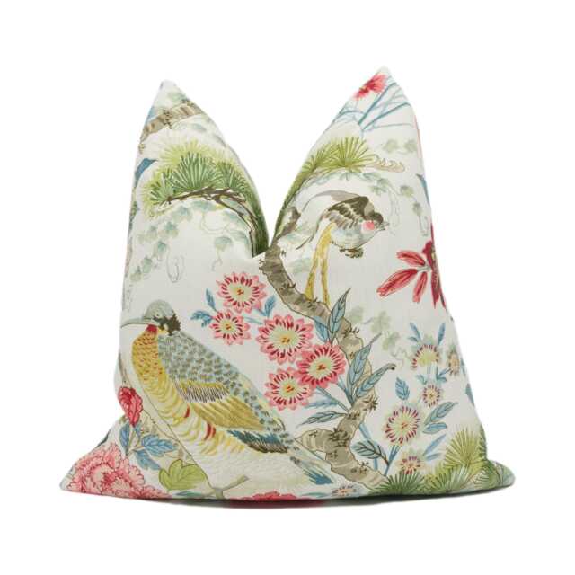 Scalamandre - Shenyang Bloom Timeless Traditional Chinoiserie Designer Cushion Cover Handmade Throw Pillow Luxury Home D??cor - image 1