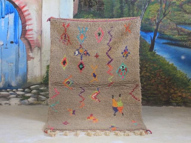 Authentic Moroccan Rug, Custom Fabulous Boujad Azilal Rug, Abstract Multicolored Carpet, Handmade Bohemian Rug - image 1