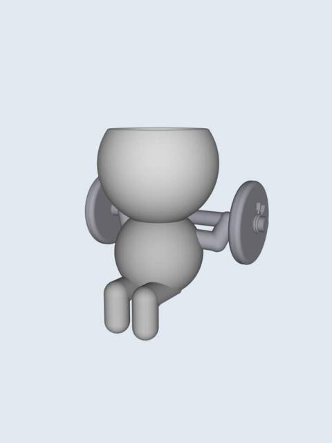 Wee Jimmy Barbell Squat Fitness Strength Succulent Plant Pot - Ships From Usa