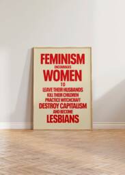 Feminist Print, Feminism Art Female Empowerment Retro Poster, Encourages, Poster Pink, Gift For Her - thumbnail 1