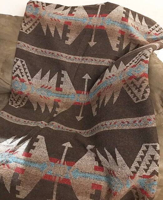 Wool Blend Blanket Throw in Brown Tones - Breckendale - image 1