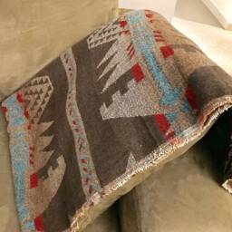 Wool Blend Blanket Throw in Brown Tones - Breckendale - thumbnail 3
