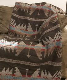 Wool Blend Blanket Throw in Brown Tones - Breckendale - thumbnail 4