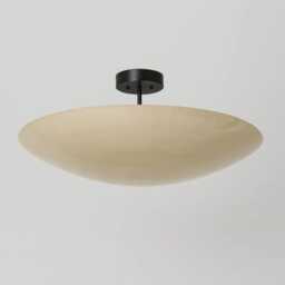 6 Light Mid Century Ceiling Flush Mount Pendant Handmade Brass Perforated Raw Finish Fixture White Matt - thumbnail 1