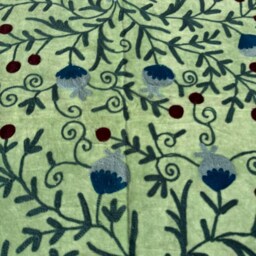 Boho Velvet Suzani Quilts Hand Embroidered Bedspread - thumbnail 3