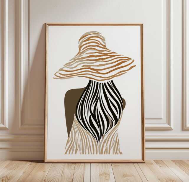 Fashion Figure Poster, Minimalist Woman Wall Art, Neutral Line Print - image 1