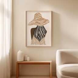 Fashion Figure Poster, Minimalist Woman Wall Art, Neutral Line Print - thumbnail 3