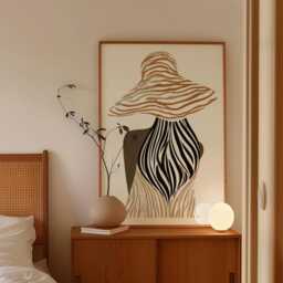 Fashion Figure Poster, Minimalist Woman Wall Art, Neutral Line Print - thumbnail 2