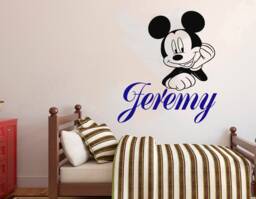 Personalized Mickey Mouse Wall Decal Custom Nursery Decor T523 - thumbnail 1