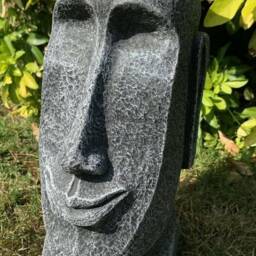 stone Garden Easter Island Head Moai Tiki Concrete Ornament - thumbnail 2