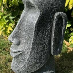 stone Garden Easter Island Head Moai Tiki Concrete Ornament - thumbnail 3