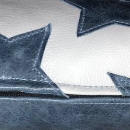 Genuine Leather Lumbar Pillow, Accent Cushion, Star Pillow Down Feather Throw - thumbnail 4
