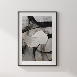 North Macedonia Map - Black & Grey Abstract Painting Of Wall Art Print Traval Poster - thumbnail 3