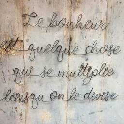 Customizable Wire Phrase, Word, Wall Decoration, Happiness, Door Plaque, Gift Idea, Poetic Decor - thumbnail 3