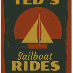 Personalized Sailboat Metal Sign, Custom Boat Name Lake House Decor, Nautical Wall Art, Sailing Coastal Decor Gift - thumbnail 3