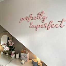 Perfectly Imperfect Quote Sign - Home Bedroom Office Wooden Wall Art Motivational Inspirational Words Dressing Room - thumbnail 3