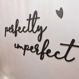 Perfectly Imperfect Quote Sign - Home Bedroom Office Wooden Wall Art Motivational Inspirational Words Dressing Room - thumbnail 2