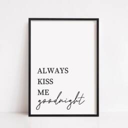 Nursery Print - Always Kiss Me Goodnight Bedroom Quote - thumbnail 2