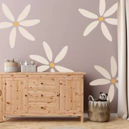 Super Size Fabric Daisy Wall Stickers Removable Nursery Decor - thumbnail 2