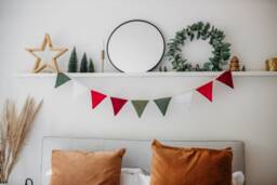 Christmas Garland Bunting Decs Scandi Wall Hanging Stair Decoration