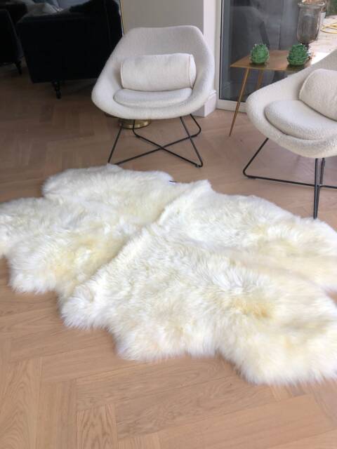 xl Ivory Sheepskin Rug, Cream Ivory Genuine Sheepskin, Large Fluffy Interior Decor, Sheepski - image 1