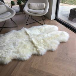 xl Ivory Sheepskin Rug, Cream Ivory Genuine Sheepskin, Large Fluffy Interior Decor, Sheepski - thumbnail 2