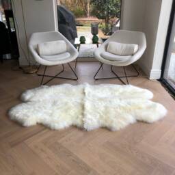 xl Ivory Sheepskin Rug, Cream Ivory Genuine Sheepskin, Large Fluffy Interior Decor, Sheepski - thumbnail 4