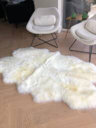 xl Ivory Sheepskin Rug, Cream Ivory Genuine Sheepskin, Large Fluffy Interior Decor, Sheepski - thumbnail 1