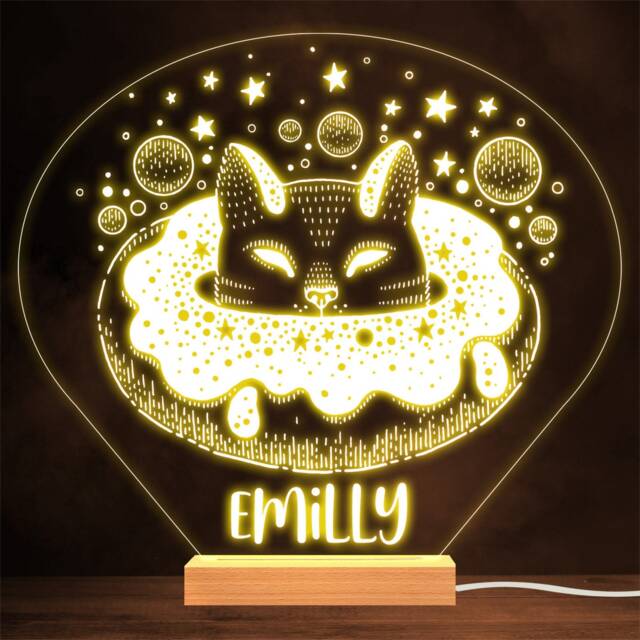 Galaxy Sleeping Cat Gothic Mystic Personalised Gift Lamp Night Light - image 1