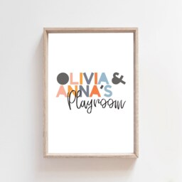 Playroom Prints, Wall Art, Pastel Rainbow Decor, Nursery Girls Bedroom Sister Print - thumbnail 3