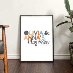 Playroom Prints, Wall Art, Pastel Rainbow Decor, Nursery Girls Bedroom Sister Print - thumbnail 2